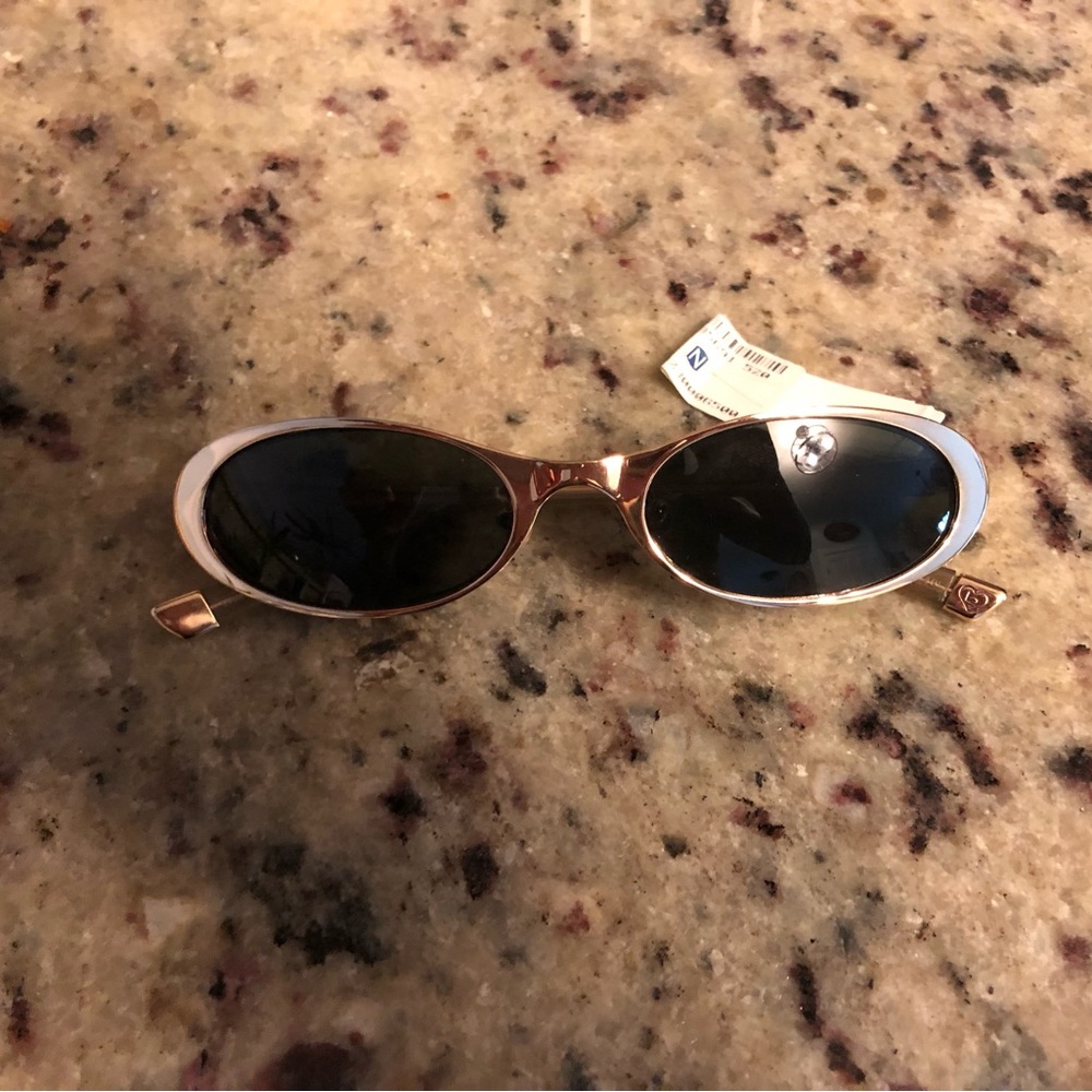 bebe Rose Gold and Black Oval Sunglasses